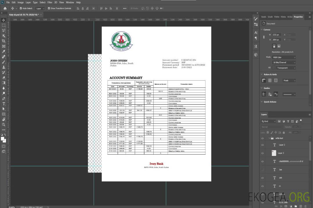 Déclaration de la Banque d'Ivoire du Soudan du Sud template Déclaration de la Banque d'Ivoire du Soudan du Sud template